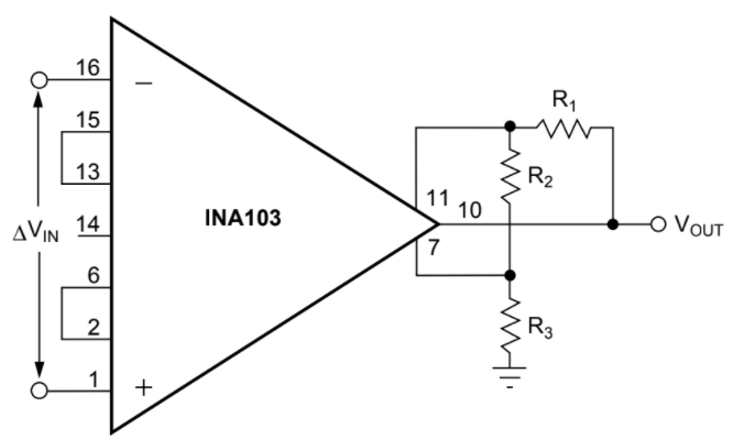 INA103 Gain Adjustment of Output Stage